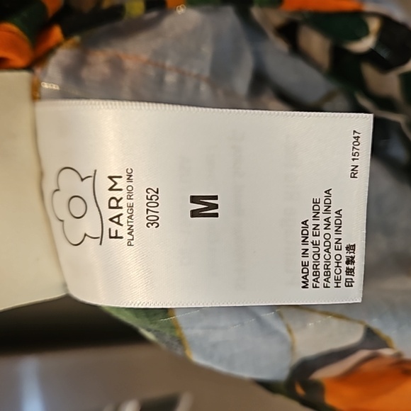 FARM RIO Striped Bananas Cover-Up Dress ~ Multi-Color Tropical Print Medium NWOT - Picture 16 of 16